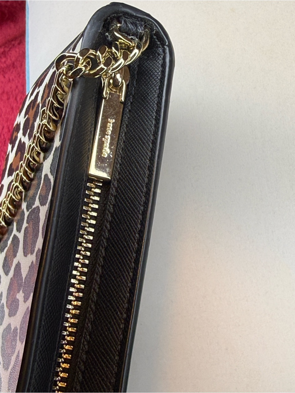 Kate Spade Leopard Print Small Shoulder Bag with Gold Chain - Picture 4 of 6